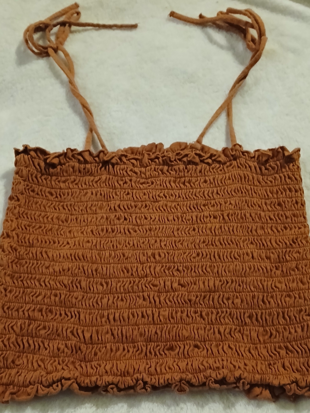 wild fable Rust Brown Smocked Crop Top